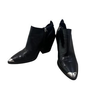 Rebecca Minkoff Seiji Western Stack Heel Leather Womens Size 10M Black